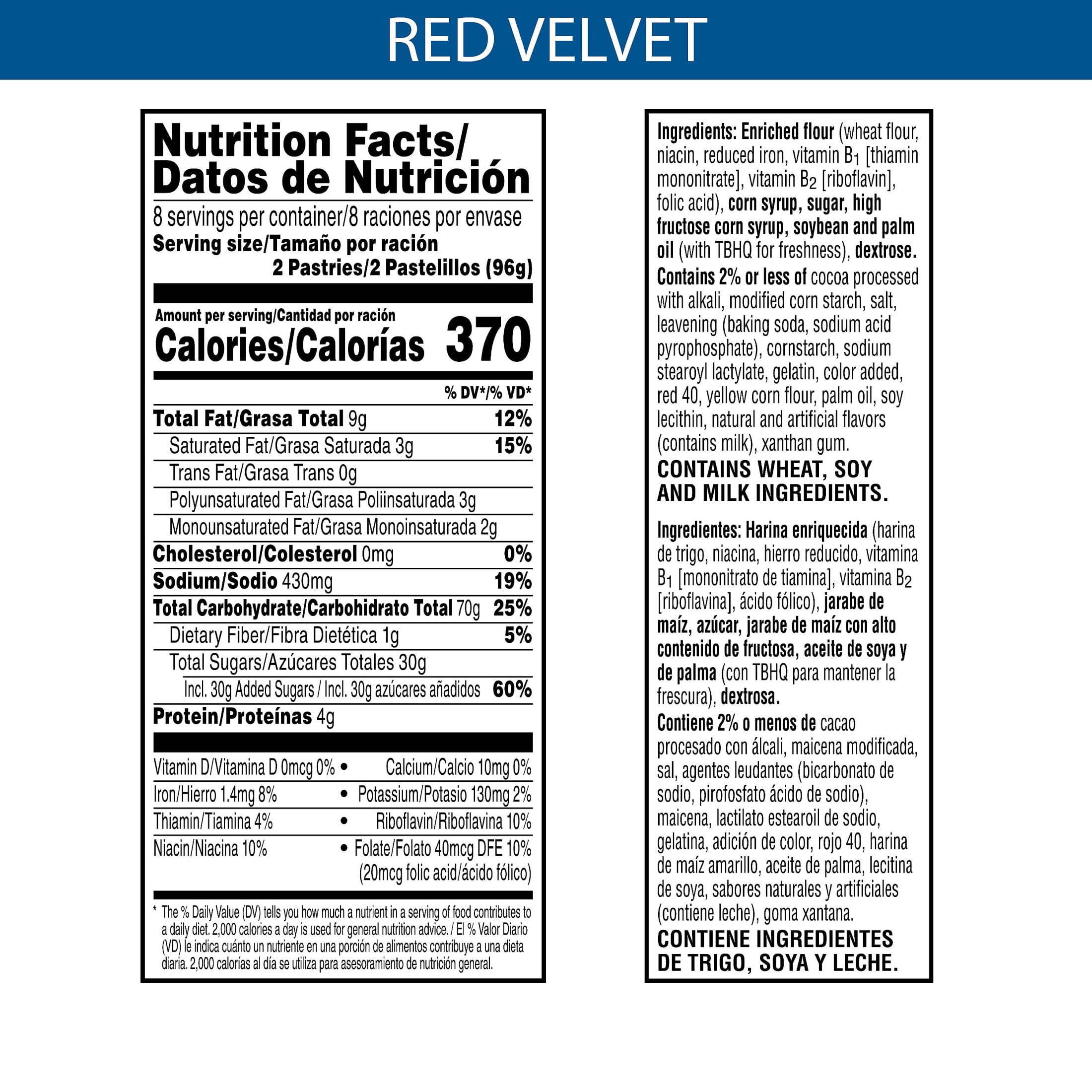 Pop-Tarts Frosted Red Velvet Cupcake Toaster Pastries, Breakfast Foods, Shelf-Stable, 27 oz (16 Count)