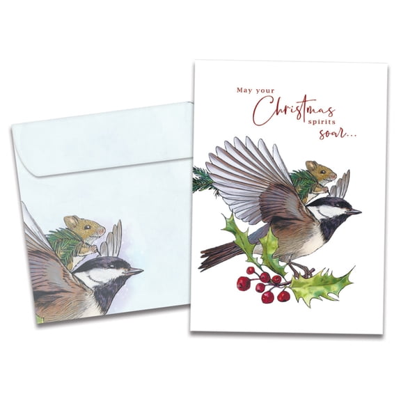 Tree-Free Greetings Christmas Greeting Card, 5 x 7, Winter Spirits (GO68835)