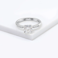 thumbnail image 4 of Eclet Jewels White Gold Over 14k Silver Diamond Ring - 1.8 Ct Round Brilliant Cut Diamond Rings for Women's - Solitaire with Accent Rings for Women's - Engagement Wedding Diamond Rings for Women's, 4 of 8
