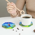 thumbnail image 6 of Lsque Mario Pattern 4" Drink Coasters Set of 4, PVC Leather Absorbent Coasters, Table Coaster Set Decorative Coffee Cup Coasters Housewarming Gift, 6 of 7