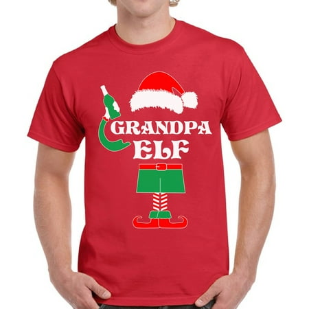 Christmas T Shirt for Men Grandpa Elf - S M L XL 2XL 3XL 4XL 5XL Xmas Graphic Tee - Christmas Holiday Gift Cotton Mens Tshirt Tee