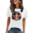 thumbnail image 3 of Pxxlle Hawaii Graphic Tees for Women Casual Short Sleeve Going Out Beach Tshirts Loose Fit Round Neck Vacation Tops (White XL), 3 of 5