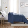thumbnail image 3 of Nestl All Season Goose Down Alternative Comforter, Twin/Twin XL, Navy, 3 of 6