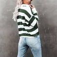 thumbnail image 4 of 2025 Clearance! 50% Off Clear! asdoklhq Womens Plus Size Tops Clearance,Women Classic Long Sleeves Striped Print Lapel Button Long Sleeve Top T-shirt, 4 of 5