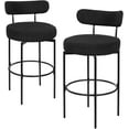 thumbnail image 4 of AODAILIHB 360°Swivel Upholstered Barstools set of 2, Bar Height Swivel Bar Stools with Back, High Bar Chairs Island Stools for Kitchen Counter, Black, 4 of 9