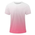 thumbnail image 4 of WREESH Men's Gradient Print Crew Neck T-Shirt Loose Short Sleeve Summer Fashion Tops Pink, 4 of 5