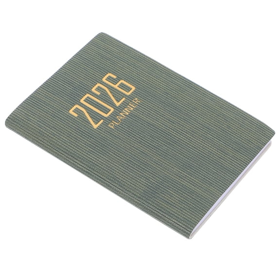 TABLZONE Olive Mini Daily Planner Notebook with PU Cover, Portable Organizer for Scheduling, Notes, and Daily Planning, 1 Set