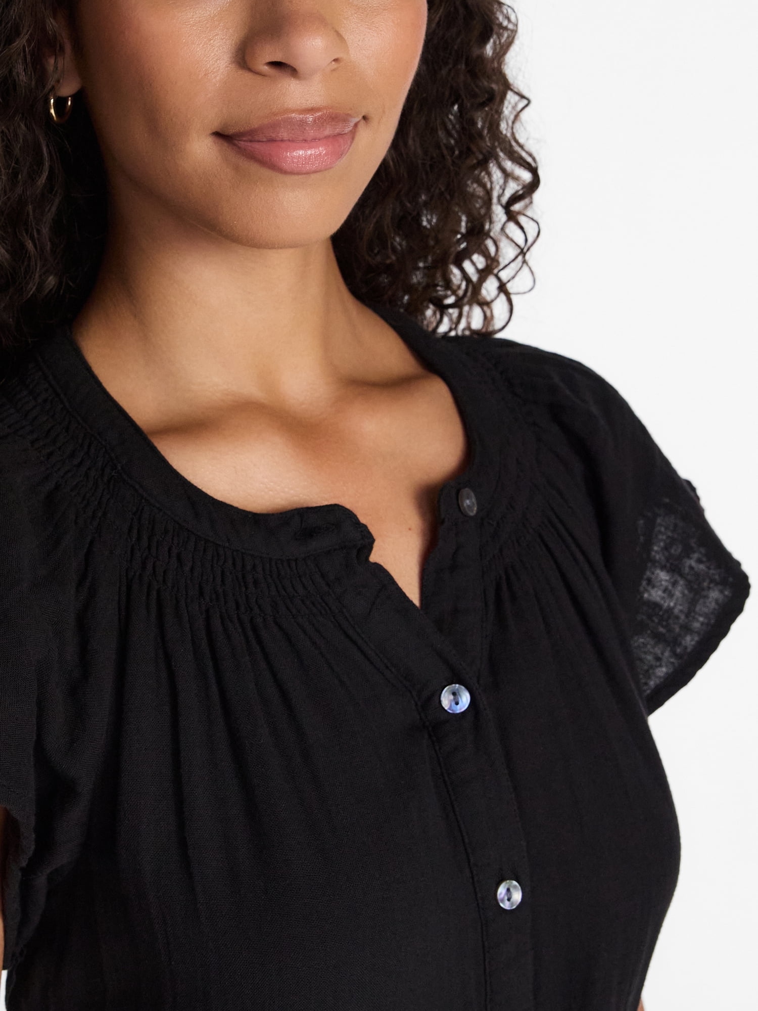 Time and Tru Women's and Women's Plus Double Cloth Midi Dress, Sizes XS-4X