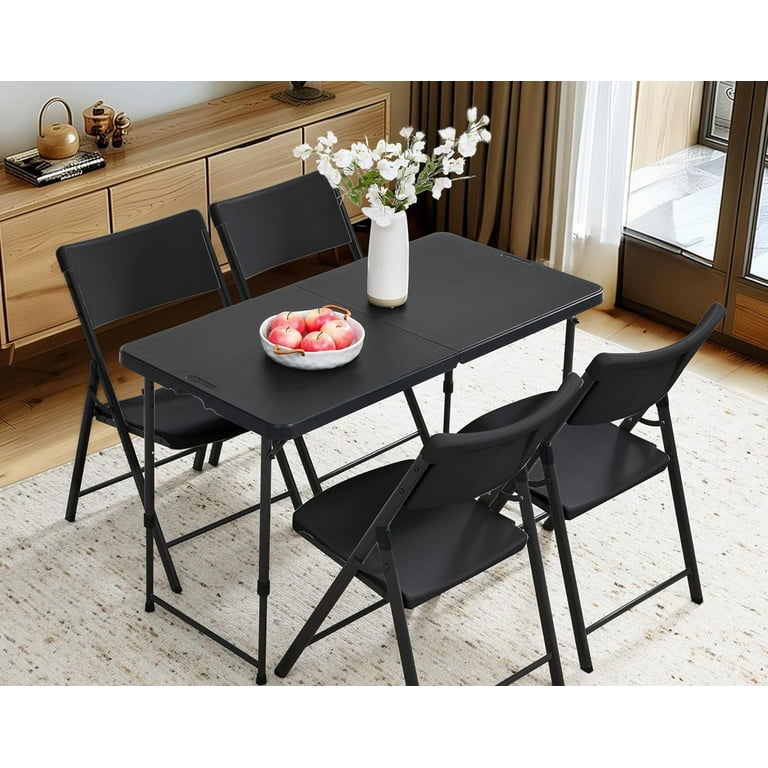 Mainstays 4' Adjustable Height Centerfold Folding Table, Black