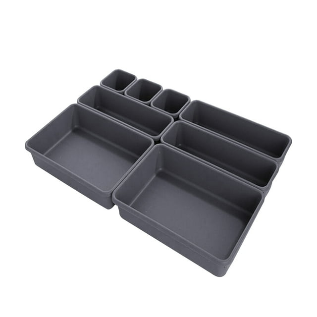 Wosthever 8 unids/set divisor de cajón caja de almacenamiento de plástico bandeja de inserción suministros organizadores para oficina y hogar Almacenamiento y organización del hogar
