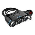 thumbnail image 1 of 12V 3 Way Car Cigarette Lighter Socket Splitter Dual USB Charger Power-Adapter0, 1 of 8