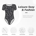 thumbnail image 4 of KLL Justaucorps à Manches Courtes pour Femmes, Justaucorps Aguichant une Pièce Col Rond Shapewear Contrôle du Ventre-TG, 4 of 7