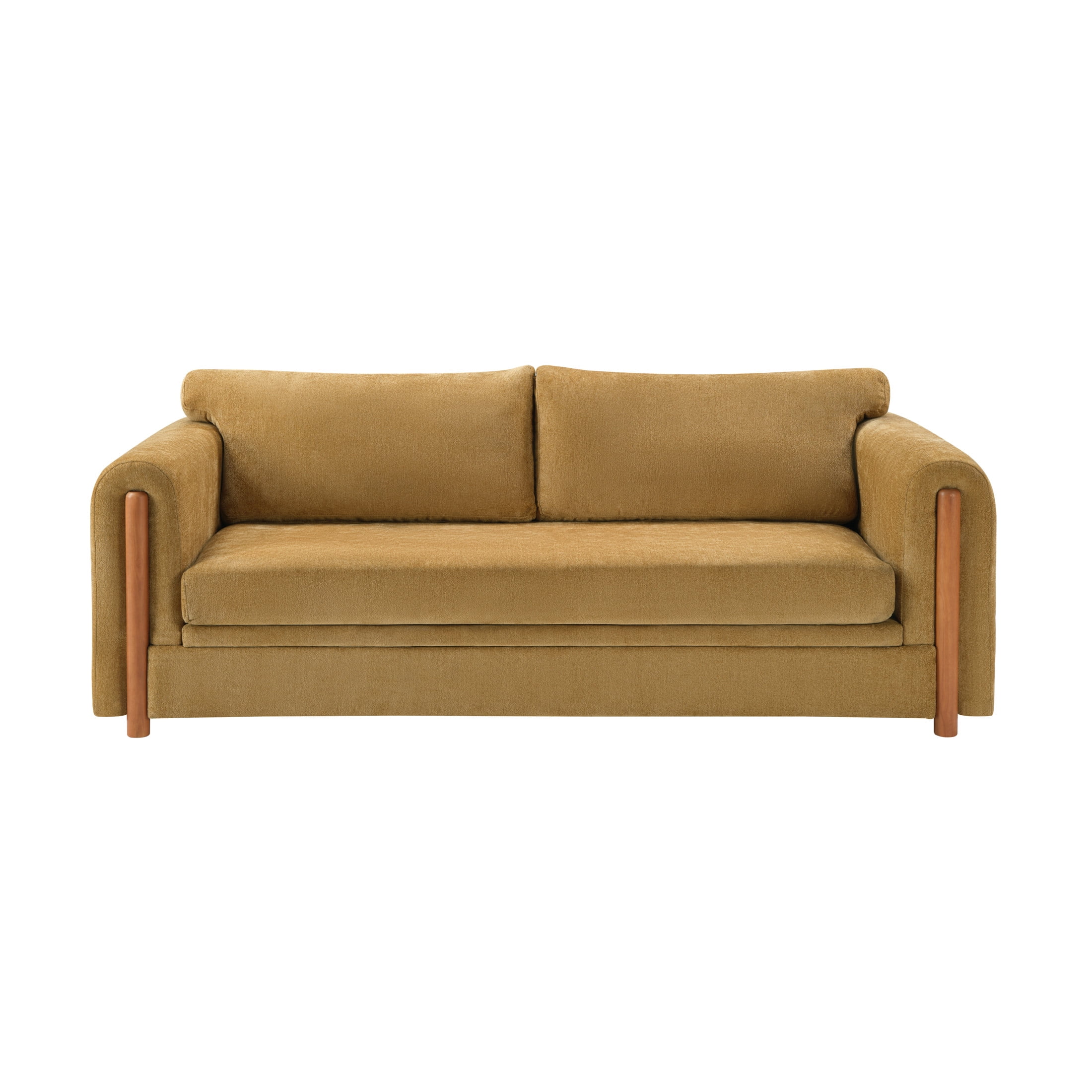 Christopher Knight Home Modern 3-seater Chenille Upholstered Sofa, Curved Arm Accent Couch, Yellow