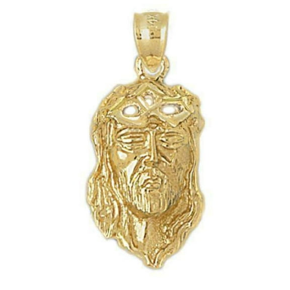 14k Yellow Gold Jesus Pendant, Made in USA