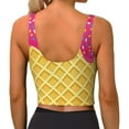 thumbnail image 4 of Goofa Red Ice Cream Printed Sports Bras for Women, High Impact Running Bra Workout Crop Tank Tops Longline Sports Bra Push up-Large, 4 of 9