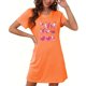 thumbnail image 4 of Camisón corto de talla grande para mujer, camisón de manga corta con estampado de pecho a la moda, camisón para mujer, 4 of 5
