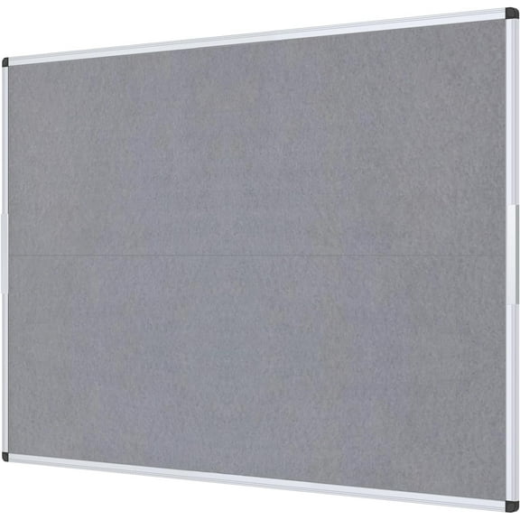 Large Fabric Bulletin Board/Foldable Notice Board Felt Gray, 60 X 48 Inches, Silver Aluminium Frame