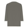 thumbnail image 2 of WHEANG Womens Plus Size Long Sleeve T-Shirts Trendy Casual Scallop Trim V Neck Tunic Tops Curvy Loose Fit Blouse Tees Womens Tops Shirts Summer Tees Outfits Clothes Size S Gray Summer Sales Under $6, 2 of 4