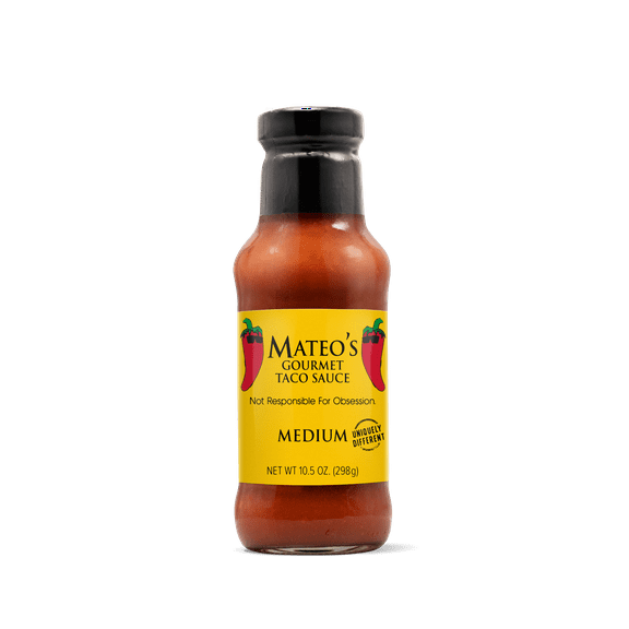 Mateo's Gourmet All Natural Medium Taco Sauce, 10.5oz Bottle