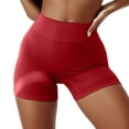 thumbnail image 2 of PEASKJP Running Shorts for Women Tummy Control Quick-Dry Yoga Shorts for Bike Running Workout Shorts Red L, 2 of 5