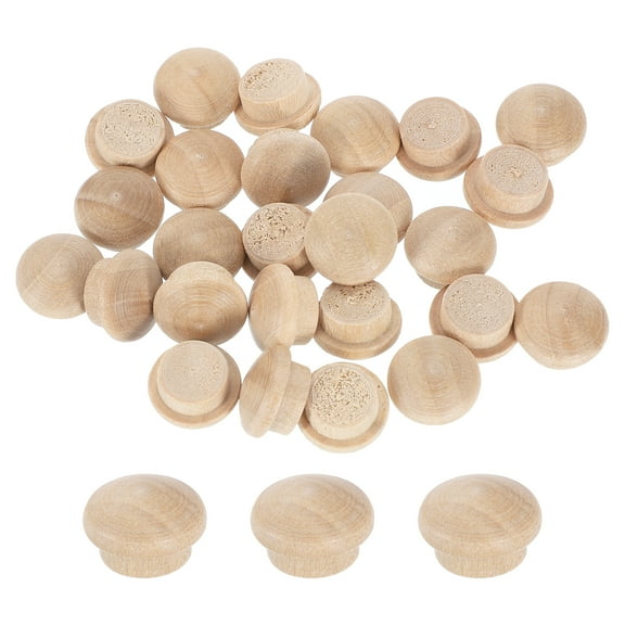 56Pcs Wood Button Plugs, 10mm/0.39" Hardwood Screw Hole Plug Mushroom Wooden Caps Buttons Wood Plug for Furniture Woodworking Craft Decor (13mm x 10mm)