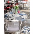thumbnail image 4 of Outdoor Tablecloth with Umbrella Hole & Zipper, Navy Blue Sea Turtle Coastal Round Tablecloth 54 Inch, Beach Black Coral Nautical Rustic Patio Table Cover Waterproof Table Cloth for Picnic/Party, 4 of 7