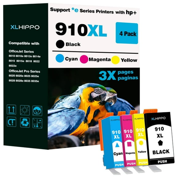 910XL Ink Cartridges for HP Printers 8015e 8025e 8010 8020 Series Replacement for HP Ink 910 XL Work with Office Jet 8022e OfficeJet Pro 8028e 8035e 8010e 8025 8035 8028 (Black an