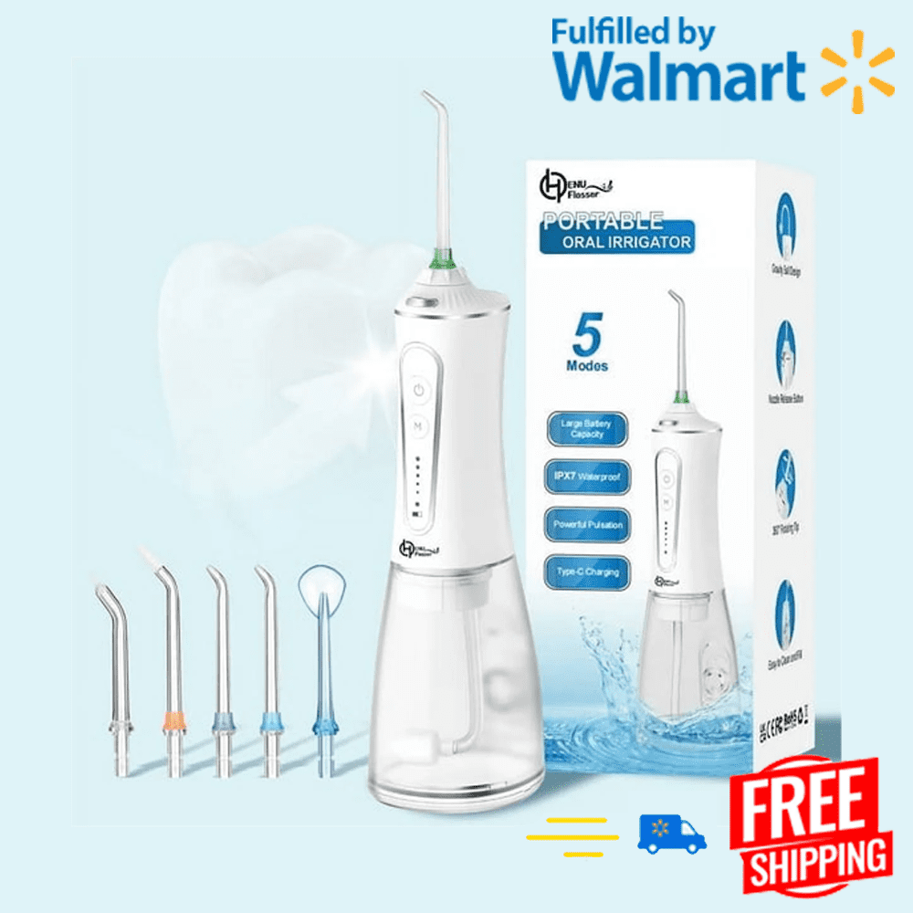 Irrigateur Buccal Portable LISM - Rechargeable USB, 3 Modes, 4 Embouts - Pour Une Hygiène Dentaire Optimale