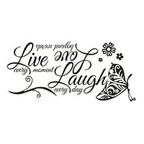 ACDANC Live Laugh Love Quotes Butterfly Wall Art Stickers Living Room Decal Home Decor