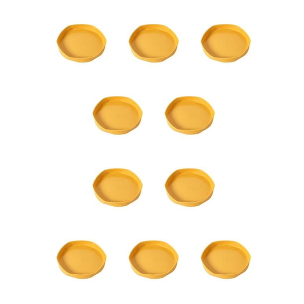 Toystoory Bandeja de flores, platillo para plantas, suministros de jardín, decorativo engrosado, accesorio de bricolaje para el hogar, jardinera Amarillo 10piezas