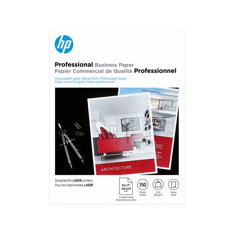 HP Premium Office Print Paper, Glossy, 52 lb., 8.5