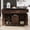 Walnut Brown, variant on Kitchen Island, Rolling Cart with Drop Leaf and Trash Can Cabinet, Spice Rack and Towel Rack, Mobile Kitchen Table with Adjustable Shelf, Grey