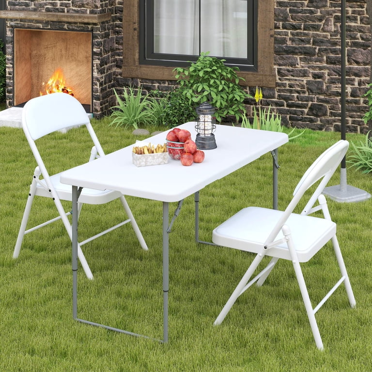 SUGIFT 4 Foot Folding Table White - Walmart.com