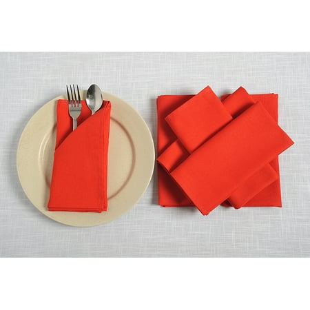 Red Cotton Napkins In-Sattva Home 100% Pure Cotton Solid Color Soft Touch Feel Table Napkin Set; Ideal for Family, Get-together, Friends, Parties; Set of 6; 18 X 18; Red ()