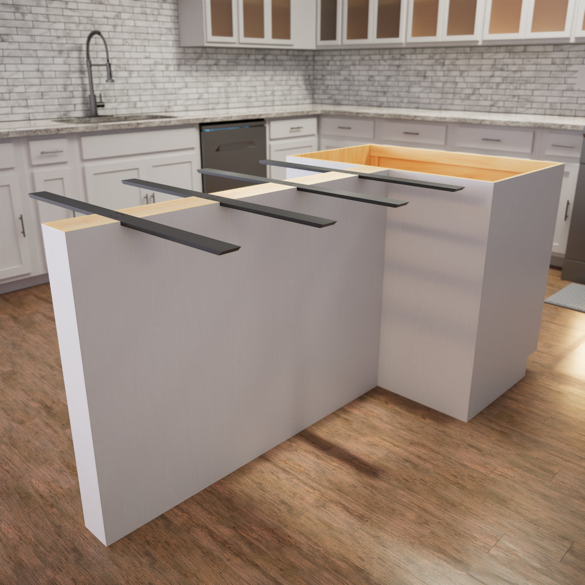 The Original™ Carbon Fiber Flat Wall Countertop Support Bracket with CarbonBar 24"