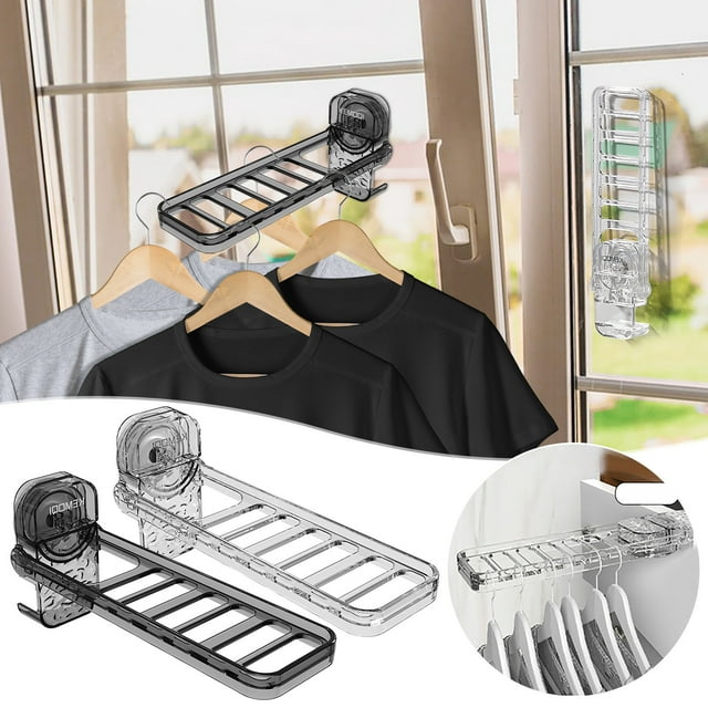 Yhsdtq,Folding Suction Cup Rack, Corrugated Wall Mount, Portable Travel Drying Rack, Multi-functional Kitchen Holder, for Balcony Small Spaces, Easy Assemble, Durable Plastic, for Home Office Use