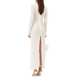 thumbnail image 2 of Mialoley Robe Longue pour Femmes, Robe Fendue à Manches Longues Fleurie Ajustée Robe Cocktail pour Soirée, 2 of 5