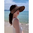 thumbnail image 5 of Women's Sun Visor Hats Wide Brim Straw Beach Hat Ponytail Hats for Women Foldable Floppy, 5 of 7