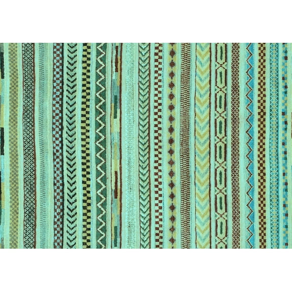 Ahgly Company Indoor Rectangle Abstract Light Blue Modern Area Rugs, 8' x 10'