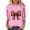 A11 Pink-Game Day, variant on Mifsaly Women Football Shirt Bow Print 3/4 Sleeve Game Day Shirts Loose Tunic Graphic Tee Pullover Tops Team Fans Game Day Sport Tees XXXXL