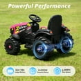 thumbnail image 4 of Hikiddo 24 Volt Ride on Toys, Kids Electric Ride On Tractor with Trailer - Pink, 4 of 9