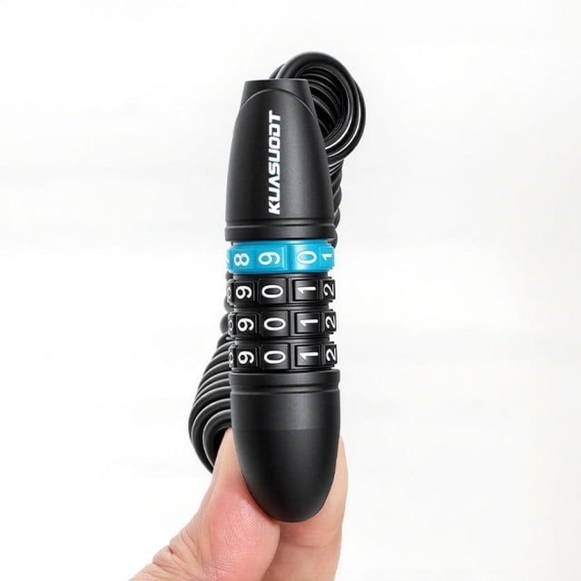 Candado para casco de bicicleta, candados para bicicleta, candados de cable portátiles profesionales para bicicleta, candado de cable combinado para Negro