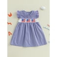 thumbnail image 2 of Okbabeha Toddler Baby Girl 4th of July Outfits Infant Ruffle USA Flag Fourth of July Dress Summer Independence Day Clothes, 2 of 7
