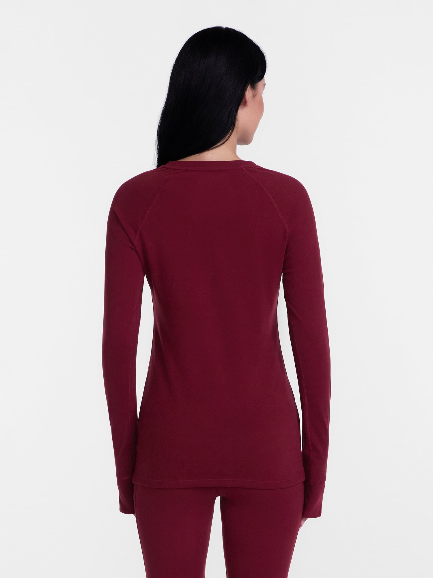 ClimateRight by Cuddl Duds Women’s Warmest Therma Suede Long Sleeve V Neck Thermal Base Layer Top, Sizes XS to 4X