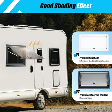 Side Window Motorhome Window RV Folding Window External Push for Caravan Camper