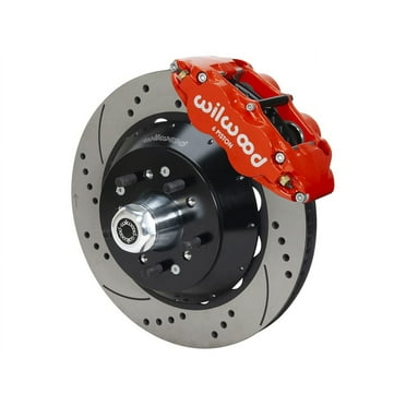 Wilwood 140-10493-DR Superlite SL6R Front 14" Big Brake Kit With Hubs Red Calipers and Drilled Rotors 1979 1980 1981 Camaro & 1979 1980 1981 Firebird