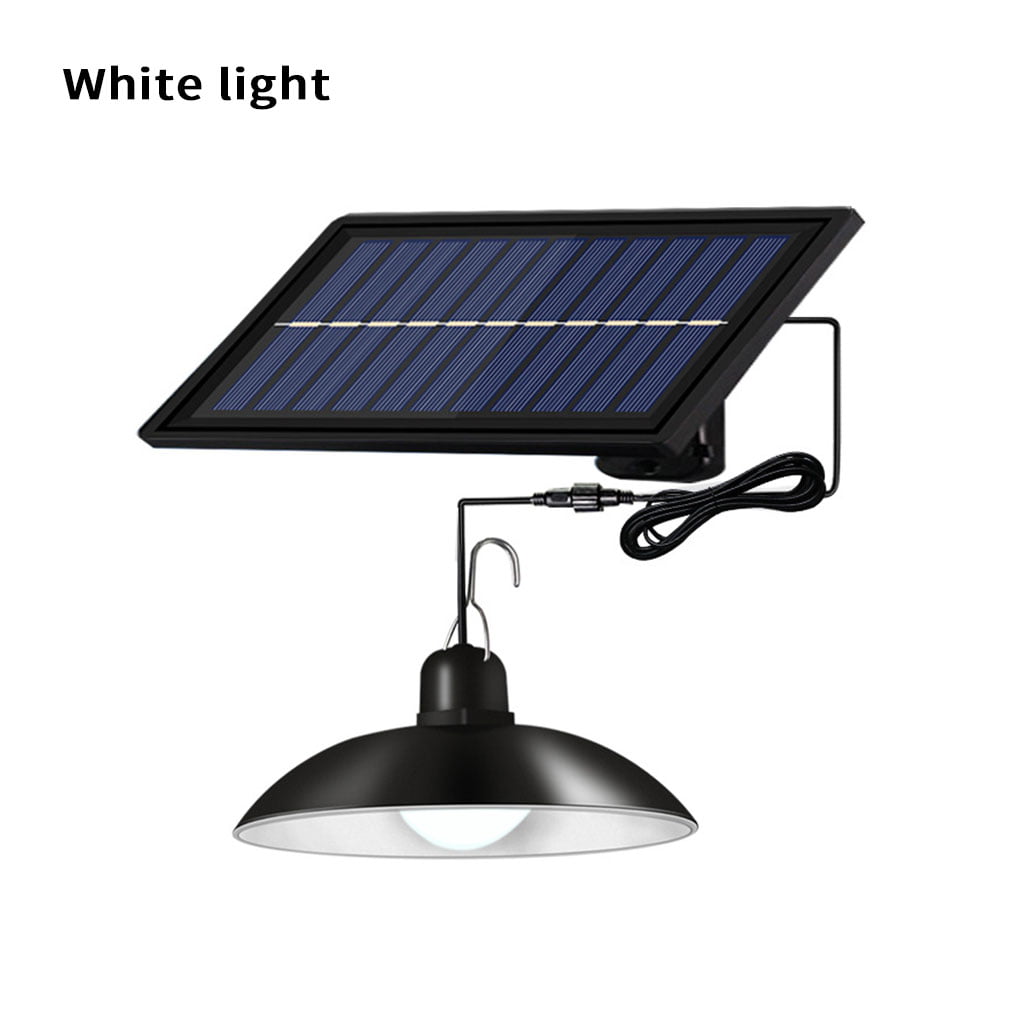 2 Head LED Solar Powered Pendant Hanging Light Lamp Garden Ceiling Lighting US 