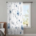 thumbnail image 4 of Blue Floral Spring Sheer Curtains 72 Inches Long, Farmhouse Poppy Botanical Light Filering Curtains, Breathable Simi Curtain Privacy Drapes for Living Room Bedroom Lightweight Window Treatment, 4 of 9