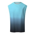 thumbnail image 4 of HCNTES Mens Sleeveless Tank Tops Workout Muscle Gym T Shirts Crew Neck Gradient Tee Tops Sleeveless Shirts(Light Blue,L), 4 of 4