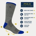 thumbnail image 2 of Polo Ralph Lauren Men's Athletic Performance Cotton Crew Socks-6 Pair Pack-Breathable Mesh & Sport Moisture Wicking, Multicolor Tip, 12-17, 2 of 3